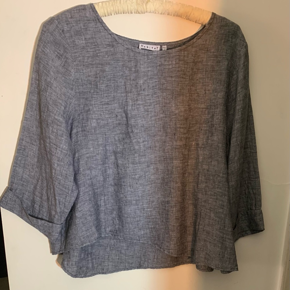 Habitat Blue Bell Sleeve Blouse Relaxed Fit